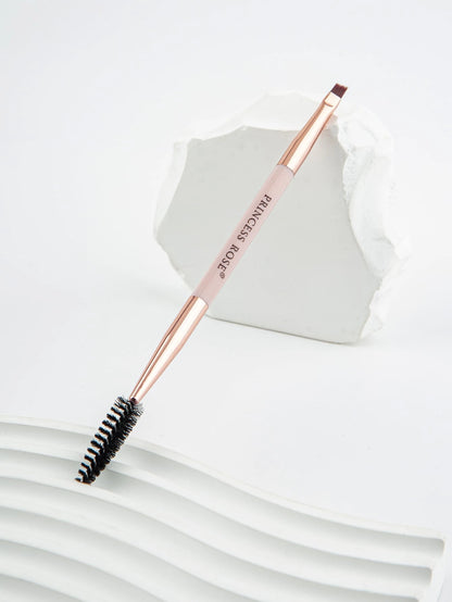 Princess Rose 3pcs Rose Princess Portable Pink Double-Ended Eyebrow Brush, Eyelash Brush, Eye Makeup Brush Set, Soft Bristles With No Skin Irritation, Dual-Ended Design For Convenient Application, Sui
