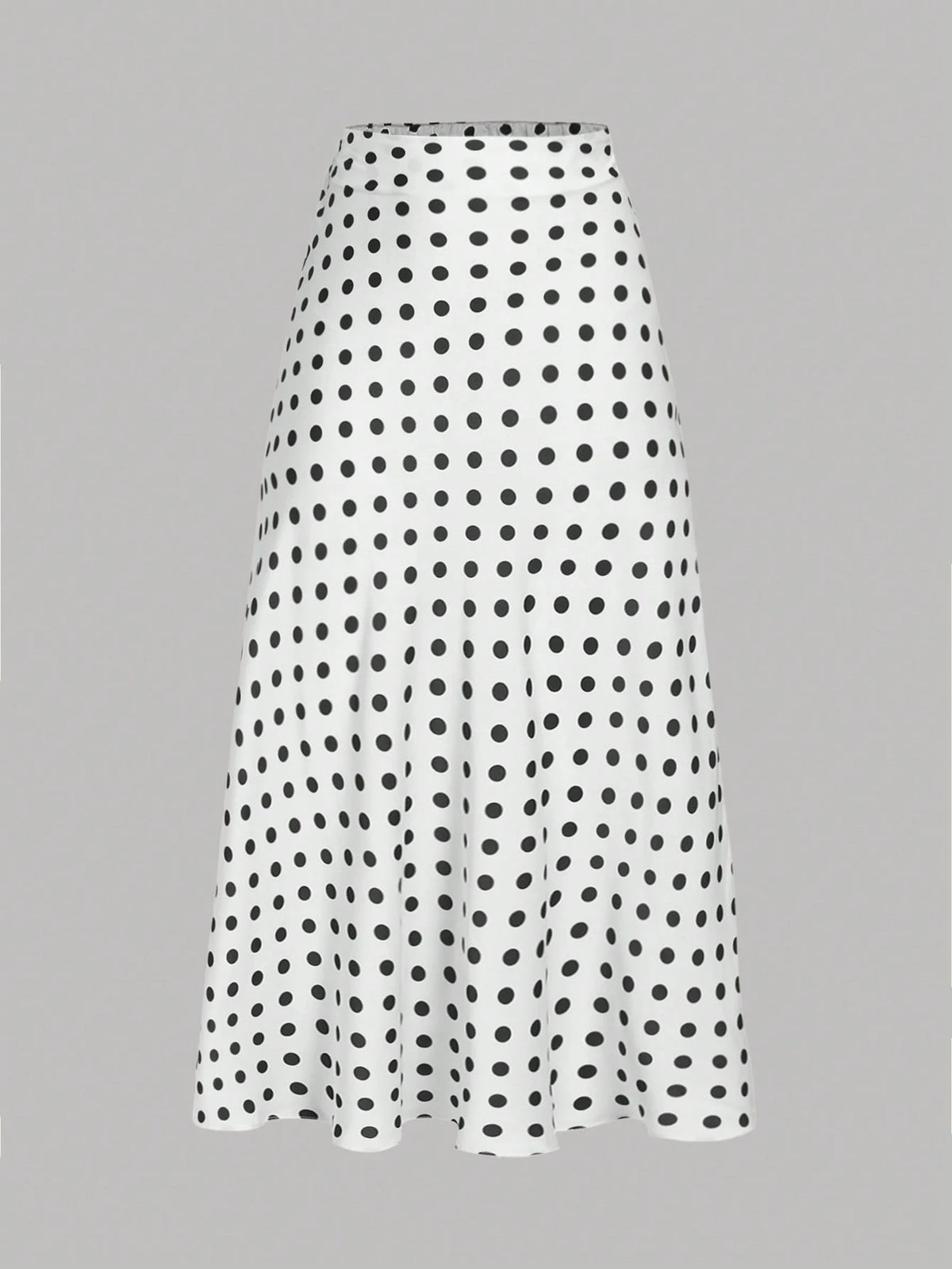 Privé Polka Dot Satin Long Skirt, Minimalist & Fashionable, Suitable For Summer