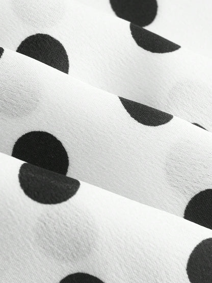Privé Polka Dot Satin Long Skirt, Minimalist & Fashionable, Suitable For Summer