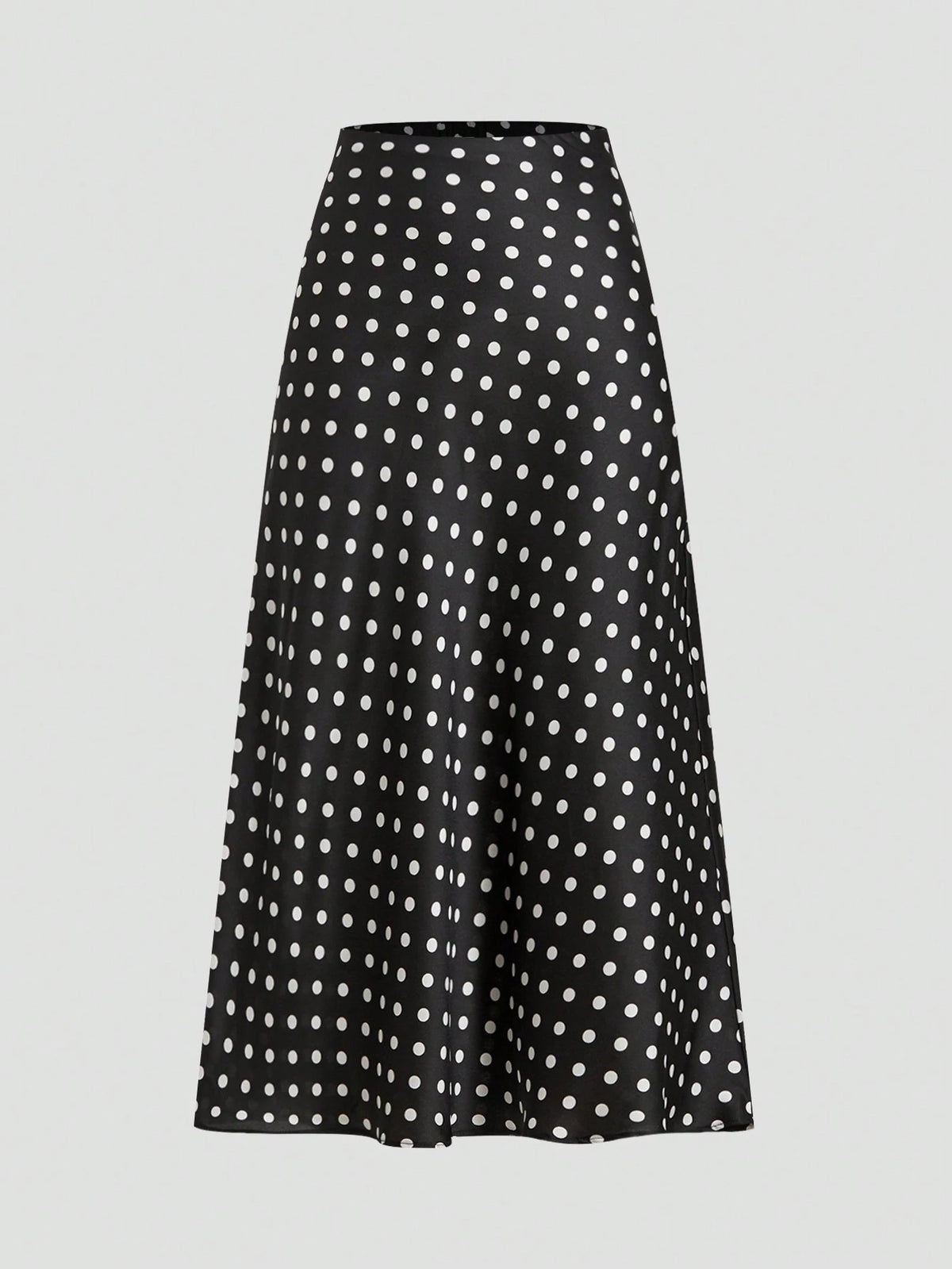 Privé Polka Dot Satin Long Skirt, Minimalist & Fashionable, Suitable For Summer