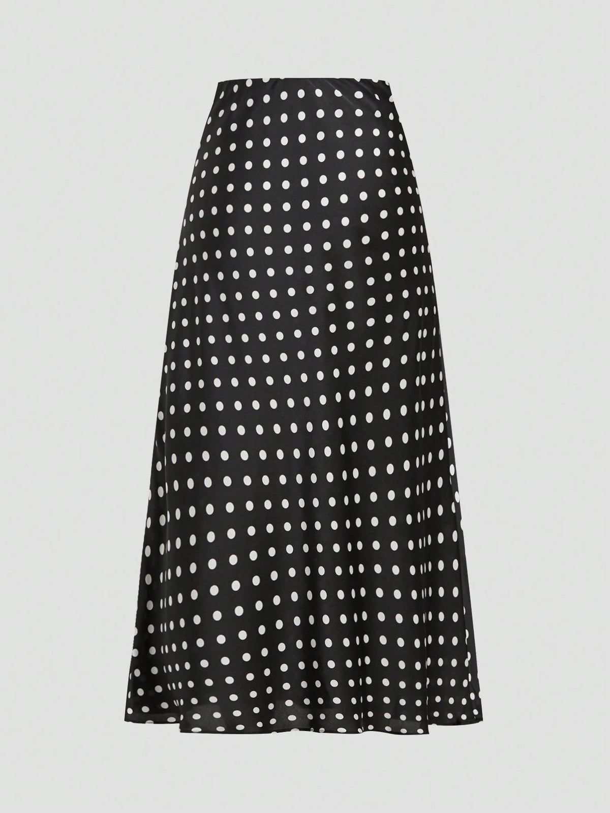 Privé Polka Dot Satin Long Skirt, Minimalist & Fashionable, Suitable For Summer