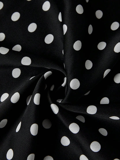 Privé Polka Dot Satin Long Skirt, Minimalist & Fashionable, Suitable For Summer