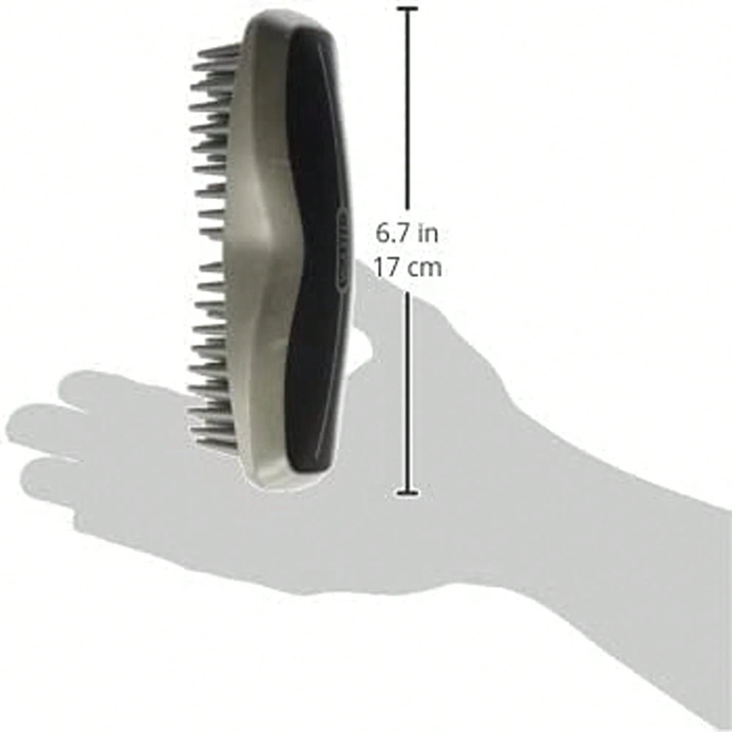 Professional Animal Ergonomic Horse Grooming Rubber Curry Brush (#858712)- Black, Hair Type: All, For Equestrians