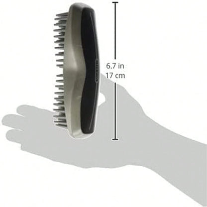 Professional Animal Ergonomic Horse Grooming Rubber Curry Brush (#858712)- Black, Hair Type: All, For Equestrians