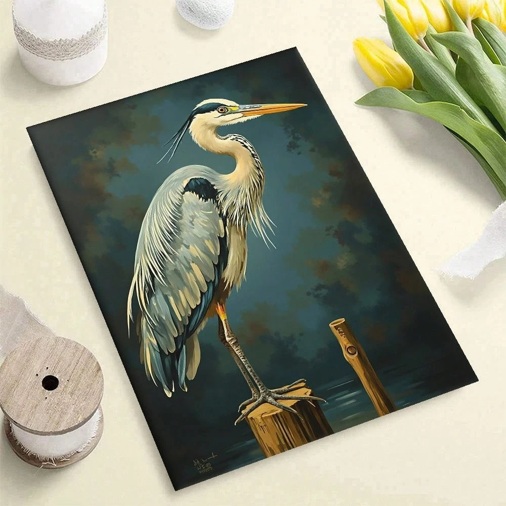 [Professional Art Use] 1pc Digital Oil Painting Set, Elegant Heron Bird Poster, Minimalist Canvas Print, Strong Heron, DIY Kit For Adult Beginners, Living Room & Bedroom Decor, Easter, Mother's Day, F