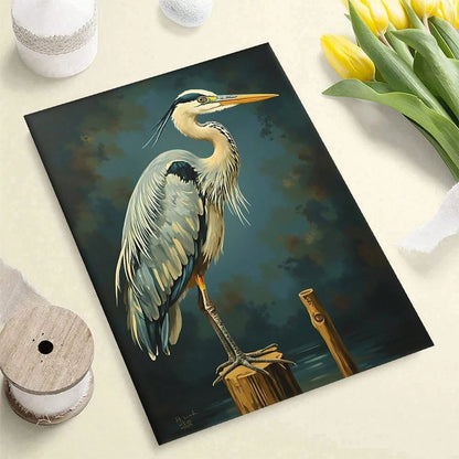[Professional Art Use] 1pc Digital Oil Painting Set, Elegant Heron Bird Poster, Minimalist Canvas Print, Strong Heron, DIY Kit For Adult Beginners, Living Room & Bedroom Decor, Easter, Mother's Day, F