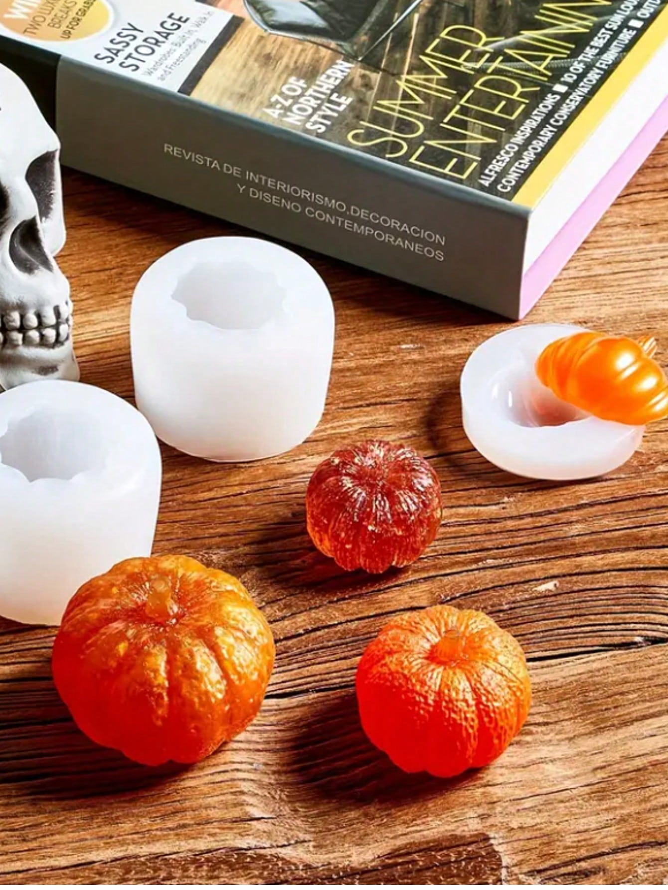 Pumpkin Candle Holder Making Silicone Molds, Maple Leaf Silicone Molds, 3D Pumpkin Silicone Molds For Epoxy Resin Casting Thanksgiving DIY Art Gifts Home Decor