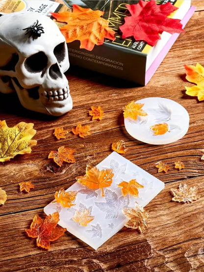 Pumpkin Candle Holder Making Silicone Molds, Maple Leaf Silicone Molds, 3D Pumpkin Silicone Molds For Epoxy Resin Casting Thanksgiving DIY Art Gifts Home Decor