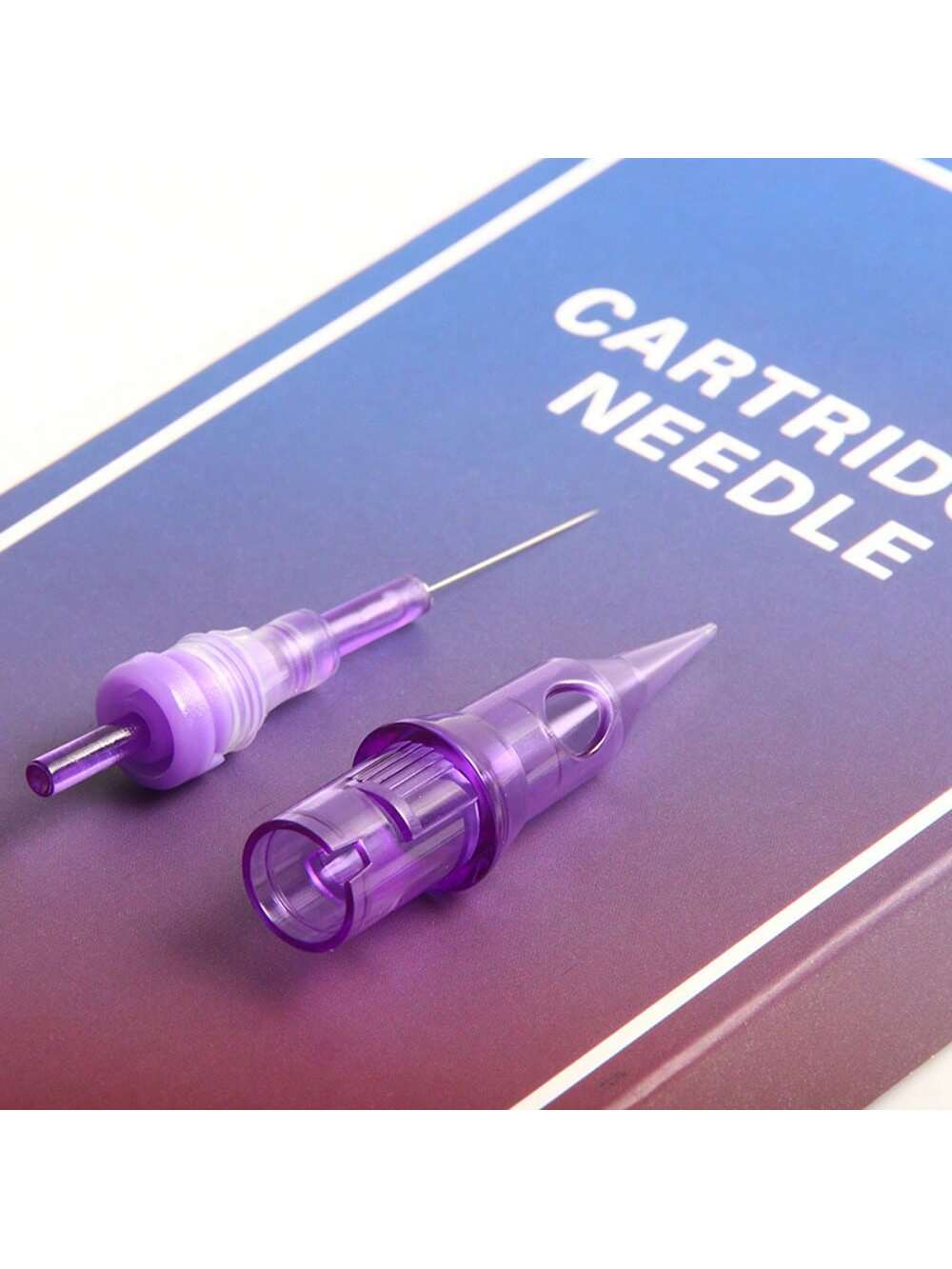 Purple Tattoo Cartridges 50pcs/Box RL RS RM M1 Size Professional Disposable Purple Needle Permanent Eyebrow Lip Makeup Needles For Tattoo Machine Pen