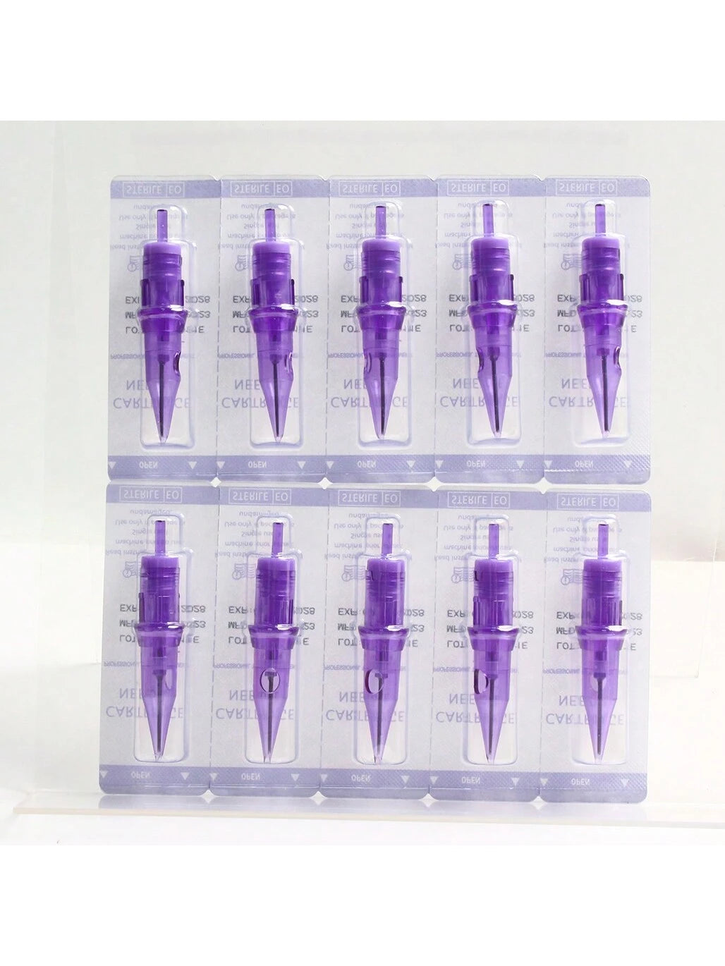 Purple Tattoo Cartridges 50pcs/Box RL RS RM M1 Size Professional Disposable Purple Needle Permanent Eyebrow Lip Makeup Needles For Tattoo Machine Pen