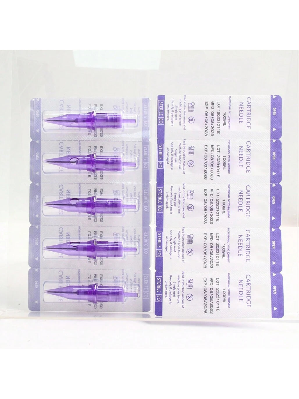 Purple Tattoo Cartridges 50pcs/Box RL RS RM M1 Size Professional Disposable Purple Needle Permanent Eyebrow Lip Makeup Needles For Tattoo Machine Pen