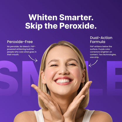 Purple Teeth Whitening Strips 21 Treatments- Safety For Enamel- Non Sensitive Teeth Whitening- Whitening Without Any Harm- Pack Of 42 Strips