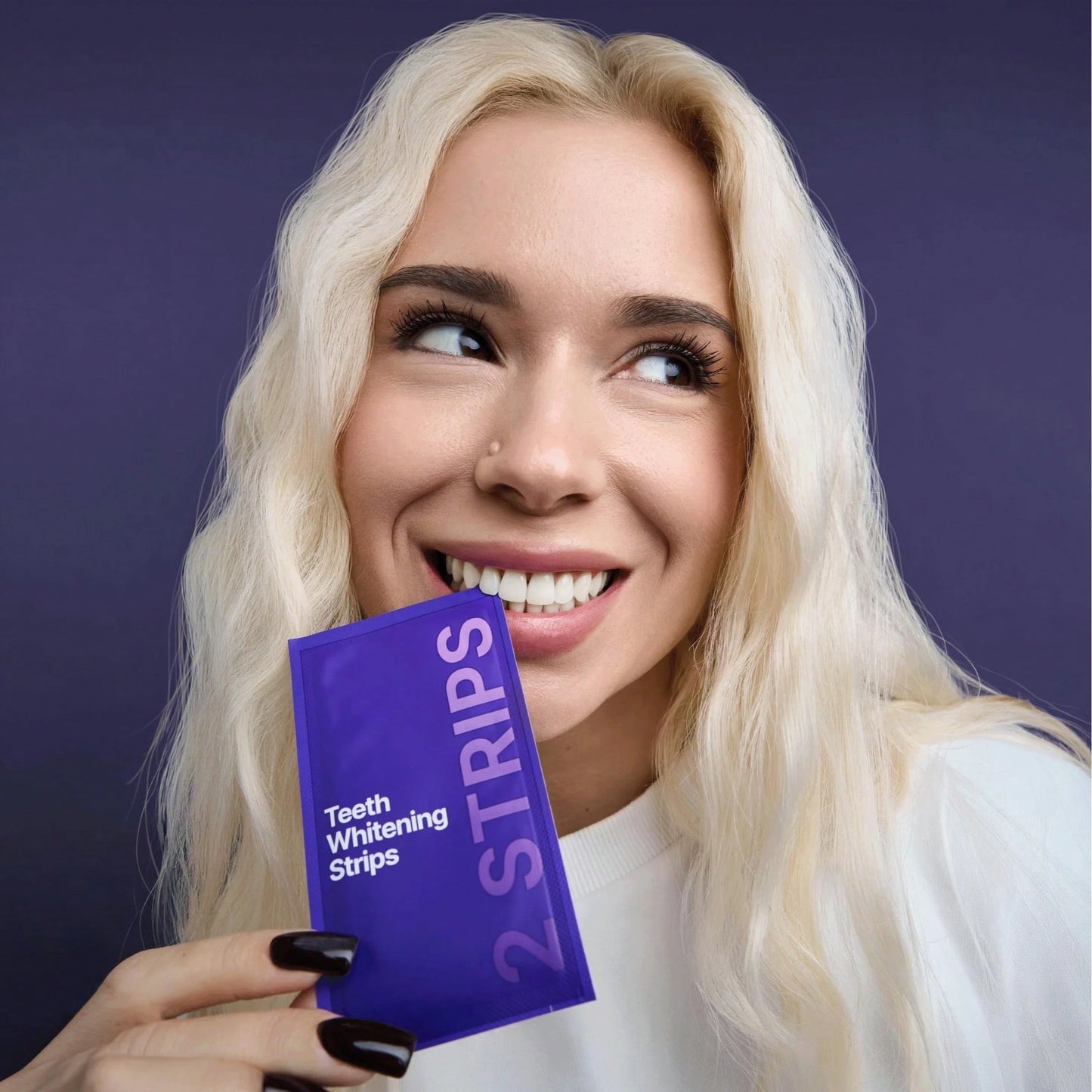Purple Teeth Whitening Strips 21 Treatments- Safety For Enamel- Non Sensitive Teeth Whitening- Whitening Without Any Harm- Pack Of 42 Strips