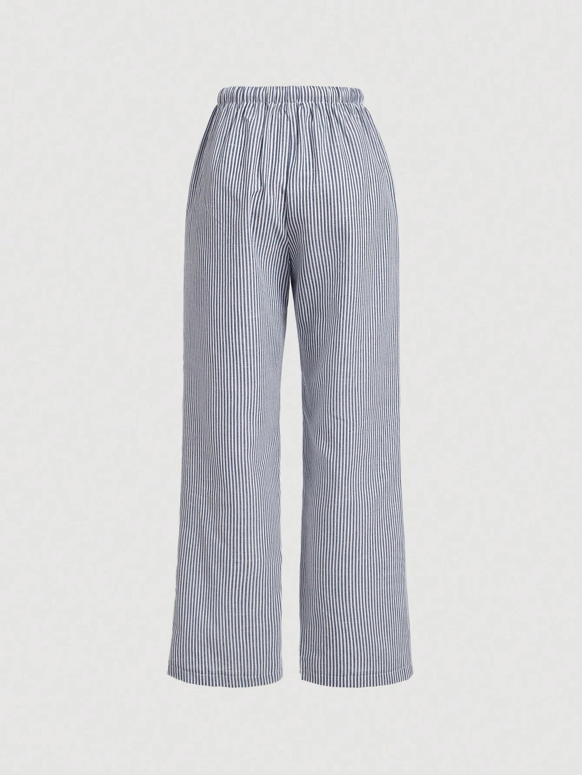 Qutie Casual Striped Wide Leg Pants With Drawstring Waist