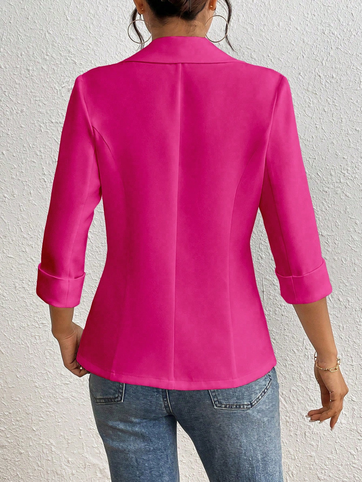 Rafferiza Solid Color Basic Suit Blazer For Casual And Commute, Spring/Summer