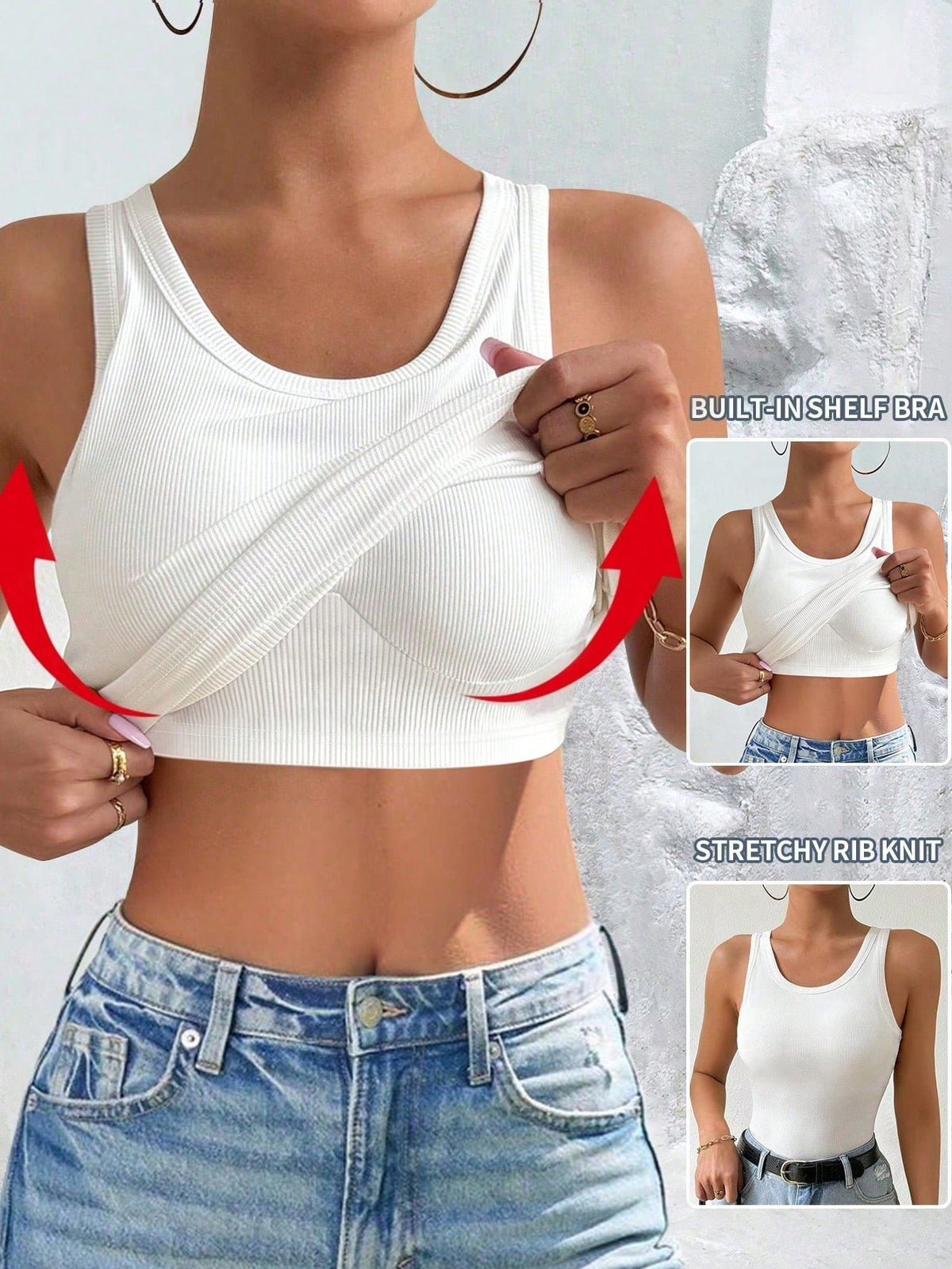 Raffinéa Fitted Sexy Minimalist Sexy Phoenix With Padded Ribbed Camisole