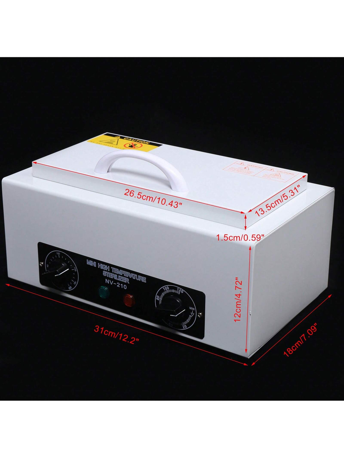 Rainaut 110V 300W Dry Heat Sterilizer Cabinet Autoclave Magnifier Tattoo Disinfect Salon Machine High-Temperature Disinfection Box, Metal Cleaning Box, Sterilizer Box 31*20.5*17.5cm/12.2*8.07*6.89in