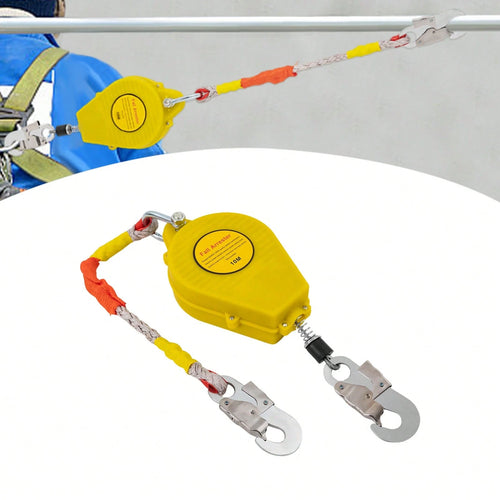 Rainaut Retractable Safety Line, 330 Lb Fall Protection Rope, Fall Protection Equipment With Retractable Safety Harness For Working At Heights, Engineering And Construction, 33 Feet (10 M) Fall Arrest