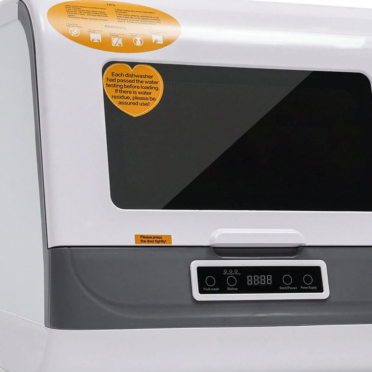 Rainaut Set Of Freestanding 110V Stainless Steel Countertop Dishwasher With Touch Screen, Portable 3 Washing Mode Program Countertop Dishwasher, Mini Dishwasher IPX1 Waterproof For Small Households, A