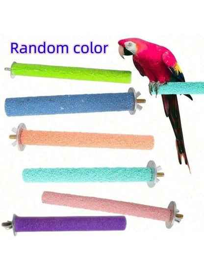 Random Color Pet Parrot Paw Grinder, Frosted Pole, Birdcage Accessories, Bird Stand, Armor Grinder