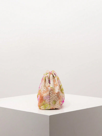 (Random Pattern) Women's Clutch Bag, Floral Pattern, Embroidered Bag, Pleated Bag, Party/Evening Wear, Party Accessories, Bride, Wedding Items, Anniversary Gift