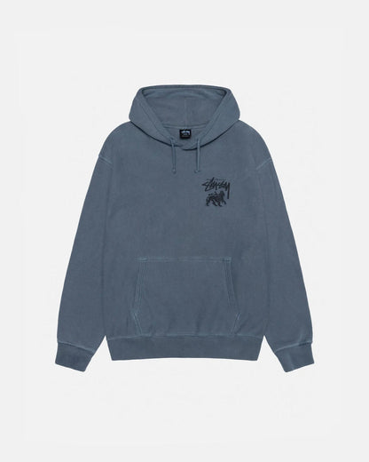 RASTA LION HOODIE PIGMENT DYED - Four Street