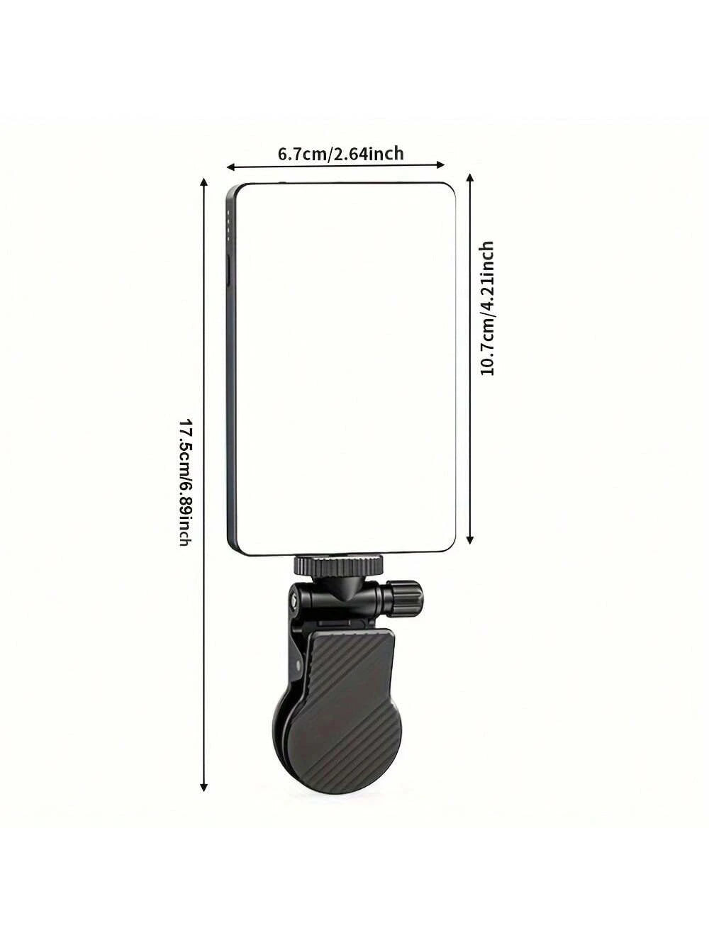 Rechargeable Selfie Light, Phone Fill Light With Clip, Portable And Detachable Clip On Video Light For Selfie, Makeup, Live Streaming Compatible With Iphone Android IPad Smartphone LED Light Portable