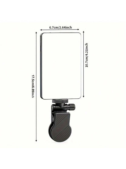Rechargeable Selfie Light, Phone Fill Light With Clip, Portable And Detachable Clip On Video Light For Selfie, Makeup, Live Streaming Compatible With Iphone Android IPad Smartphone LED Light Portable