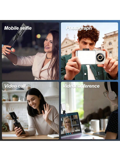 Rechargeable Selfie Light, Phone Fill Light With Clip, Portable And Detachable Clip On Video Light For Selfie, Makeup, Live Streaming Compatible With Iphone Android IPad Smartphone LED Light Portable