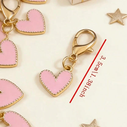 Red, Pink, White Heart-Shaped Keychain Set With Heart Pendant, Cute Women's Bag Charm, Fashion Accessory, Elegant Charming Women's Key Chain, High-Quality Decorative Keychain, Suitable For Women's Bag