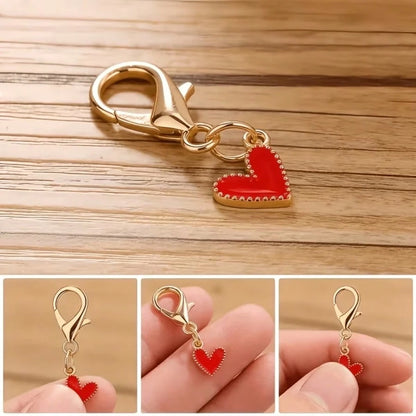 Red, Pink, White Heart-Shaped Keychain Set With Heart Pendant, Cute Women's Bag Charm, Fashion Accessory, Elegant Charming Women's Key Chain, High-Quality Decorative Keychain, Suitable For Women's Bag