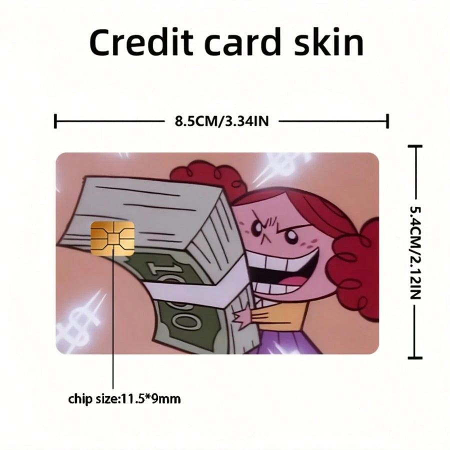 Redhead Girl Funny Waterproof Sticker, Credit Card Skin Cover Waterproof Sticker, Ultra-Thin, High-Quality, Scratch-Resistant, Suitable For Credit Cards, Bank Cards, Bus Cards, Removable Self-Adhesive
