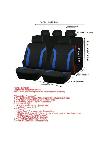 REMAX 9pcs Car Seat Covers Set Mesh Fabric With Airbag Universal Fit For Van Truck Car Suv Seat Cushion Auto Accessories New Design