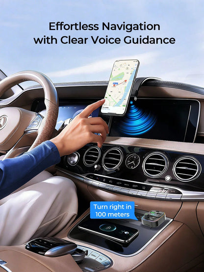 REMAX Bluetooth 5.3 FM Transmitter Car Charger With RGB Lights, 3-Port 22.5W Fast Charging, USB-C & Dual USB-A Ports, Hands-Free Calls, Music Playback & Auto Reconnect, Type-C Charger, IPhone Charger