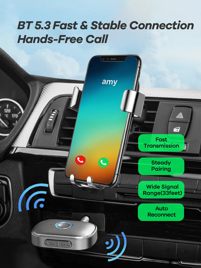 REMAX Mini Bluetooth Audio Receiver Adapter With Built-In HD Mic, Wireless Upgrade For Car Stereos, TVs & Speakers, Clear Hands-Free Calls, Music & Navigation Audio, Plug & Play, Car Accessories, Car