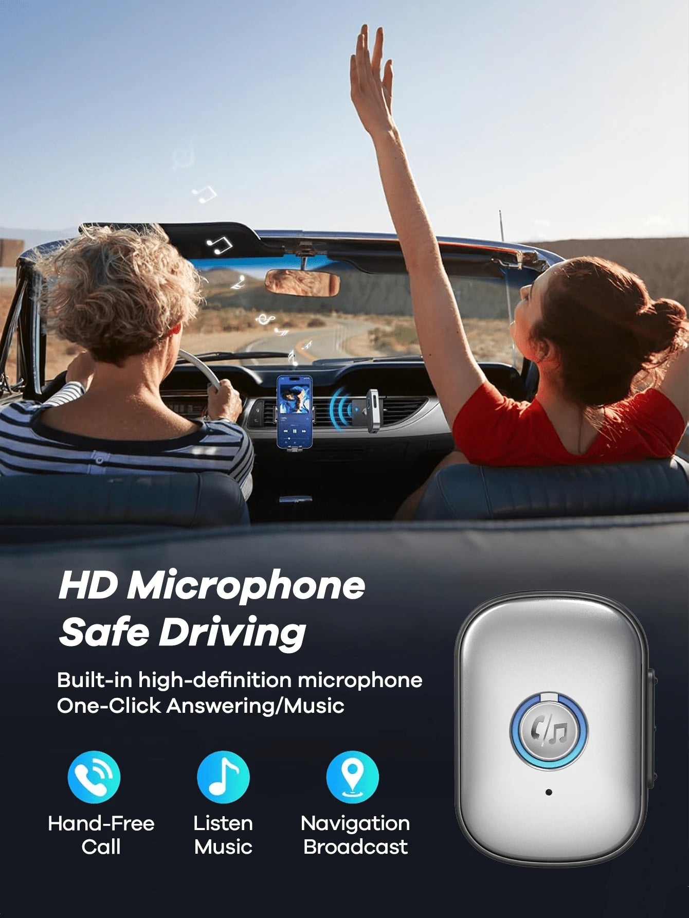 REMAX Mini Bluetooth Audio Receiver Adapter With Built-In HD Mic, Wireless Upgrade For Car Stereos, TVs & Speakers, Clear Hands-Free Calls, Music & Navigation Audio, Plug & Play, Car Accessories, Car