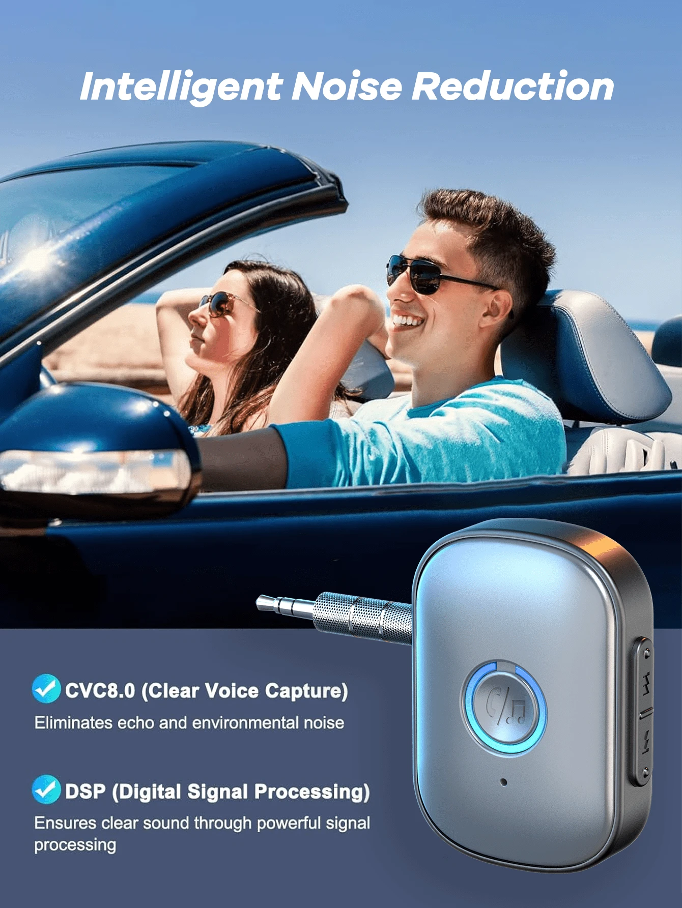 REMAX Mini Bluetooth Audio Receiver Adapter With Built-In HD Mic, Wireless Upgrade For Car Stereos, TVs & Speakers, Clear Hands-Free Calls, Music & Navigation Audio, Plug & Play, Car Accessories, Car