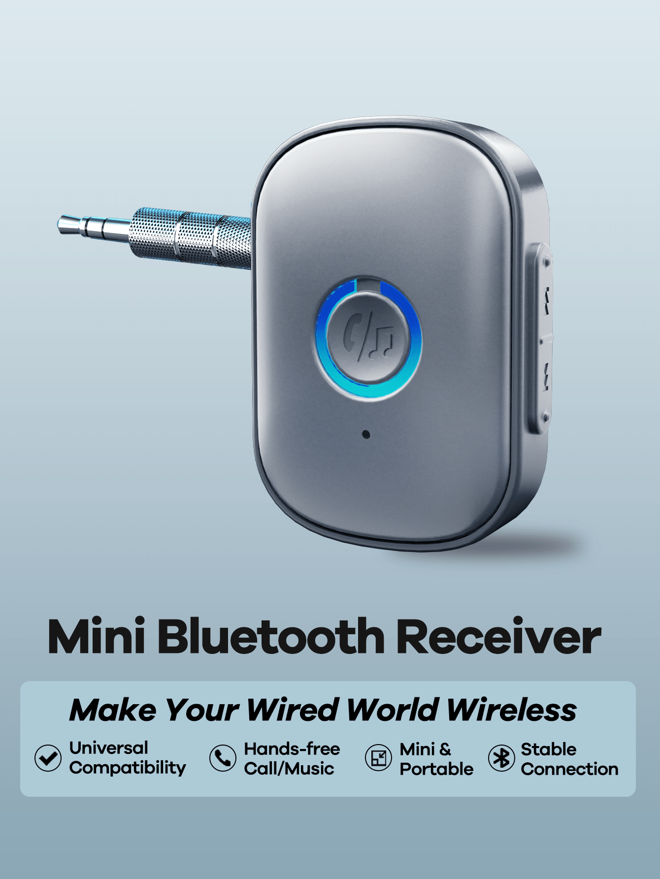 REMAX Mini Bluetooth Audio Receiver Adapter With Built-In HD Mic, Wireless Upgrade For Car Stereos, TVs & Speakers, Clear Hands-Free Calls, Music & Navigation Audio, Plug & Play, Car Accessories, Car