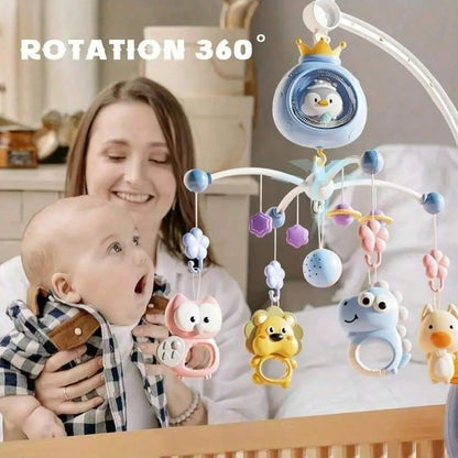 Remote Control Baby Crib Mobile With Projection, Music And Night Light| ABS Animal Design Rotating Toy| Lullaby For Soothing And Relaxation| Ideal Newborn Shower Gift