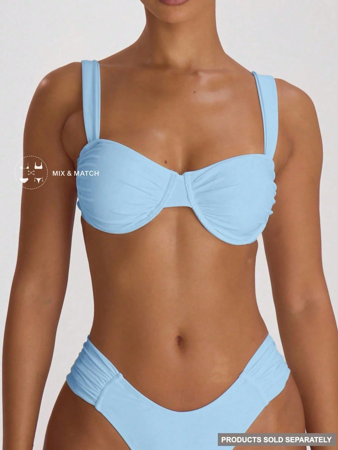 Resort Underwired Ruched Cup Bikini Top Swim Vacation Holiday Summer Travel Beachwear Basics Hen Do Wedding Bridal Bachelorette Resort Core