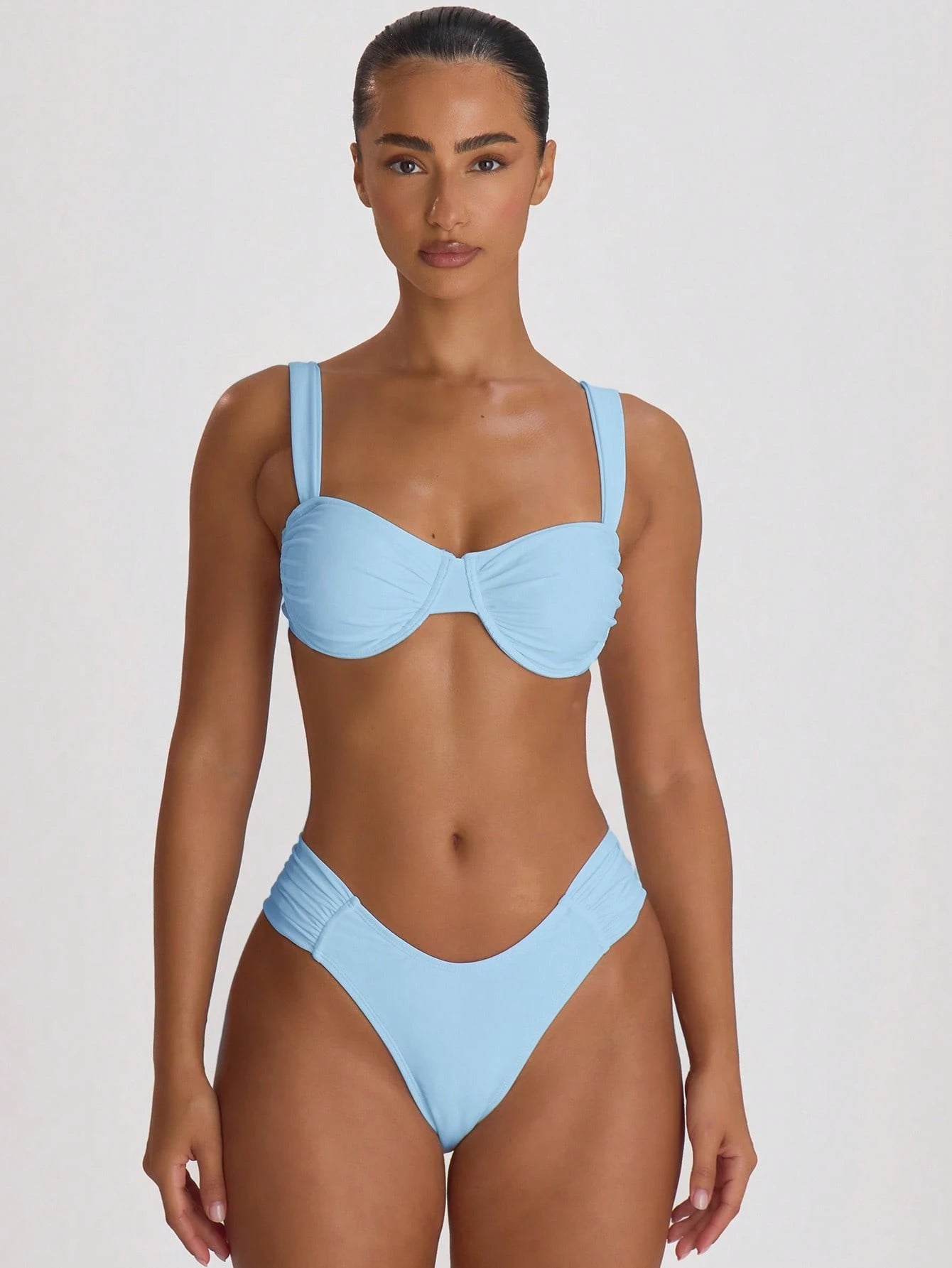 Resort Underwired Ruched Cup Bikini Top Swim Vacation Holiday Summer Travel Beachwear Basics Hen Do Wedding Bridal Bachelorette Resort Core