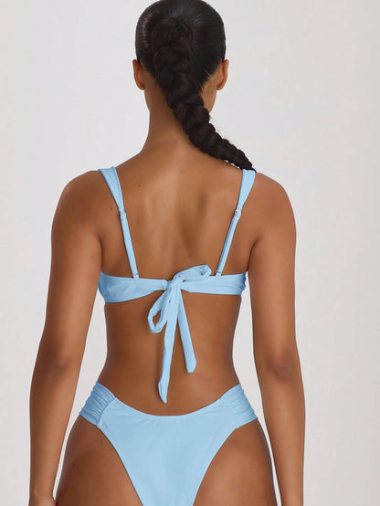 Resort Underwired Ruched Cup Bikini Top Swim Vacation Holiday Summer Travel Beachwear Basics Hen Do Wedding Bridal Bachelorette Resort Core