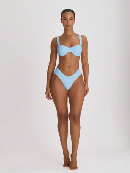 Resort Underwired Ruched Cup Bikini Top Swim Vacation Holiday Summer Travel Beachwear Basics Hen Do Wedding Bridal Bachelorette Resort Core