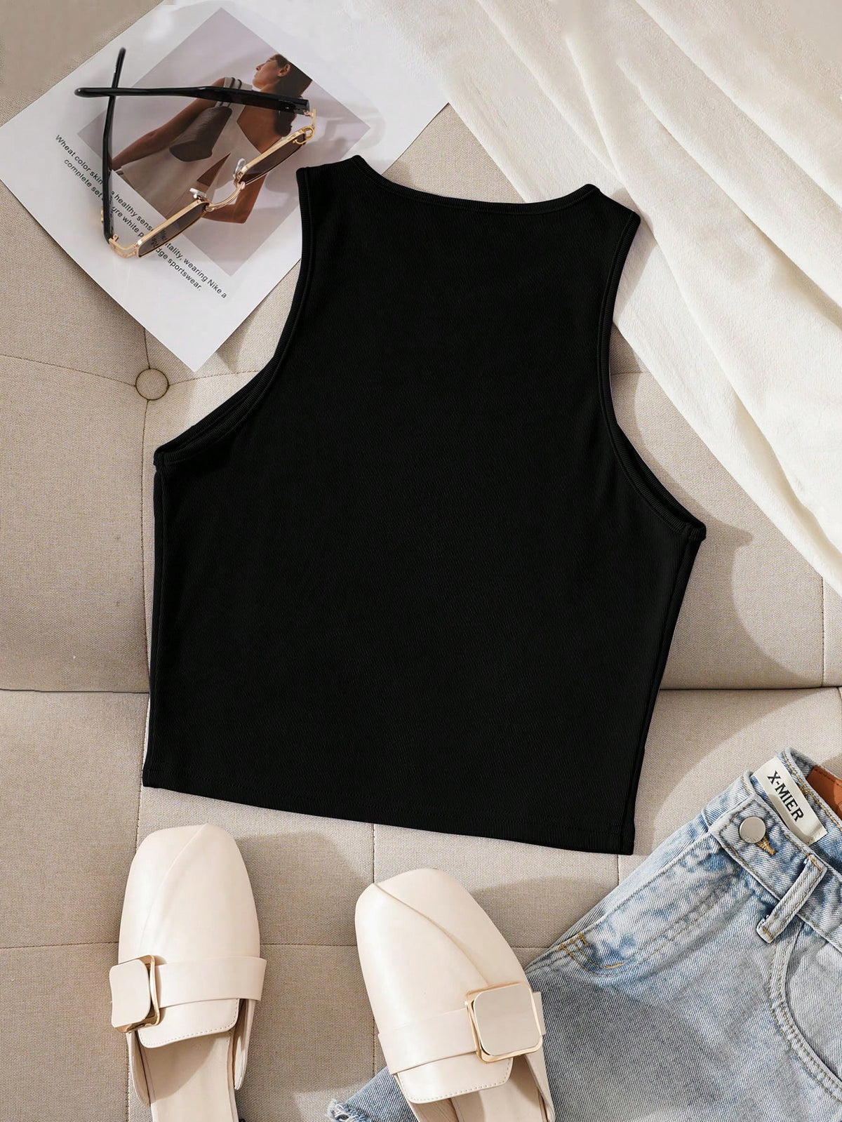 Resyla Round Neck Women's Letter Print Tank Top 90'S Baby Graphic Tees Women Tops