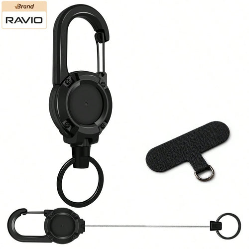 Retractable Phone Lanyard With Heavy Duty Carabiner Clip, Adjustable Anti Lost Wrist Strap And Phone Tether For Smartphones Keys And Bags, Durable Rotating Phone Hanging Strap With Spacer Patch For Tr