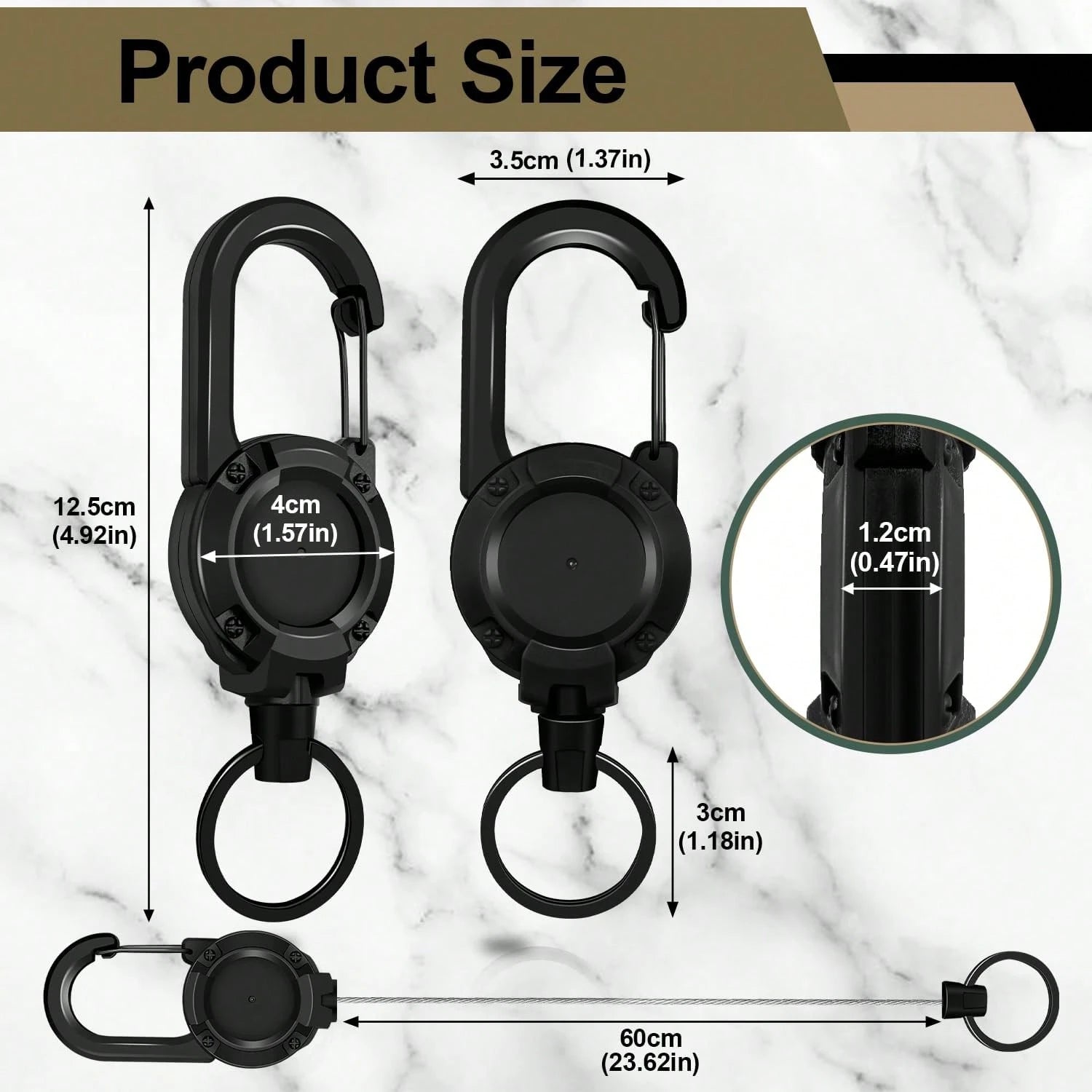 Retractable Phone Lanyard With Heavy Duty Carabiner Clip, Adjustable Anti Lost Wrist Strap And Phone Tether For Smartphones Keys And Bags, Durable Rotating Phone Hanging Strap With Spacer Patch For Tr