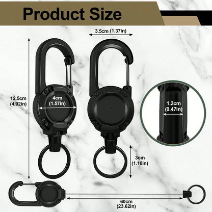 Retractable Phone Lanyard With Heavy Duty Carabiner Clip, Adjustable Anti Lost Wrist Strap And Phone Tether For Smartphones Keys And Bags, Durable Rotating Phone Hanging Strap With Spacer Patch For Tr