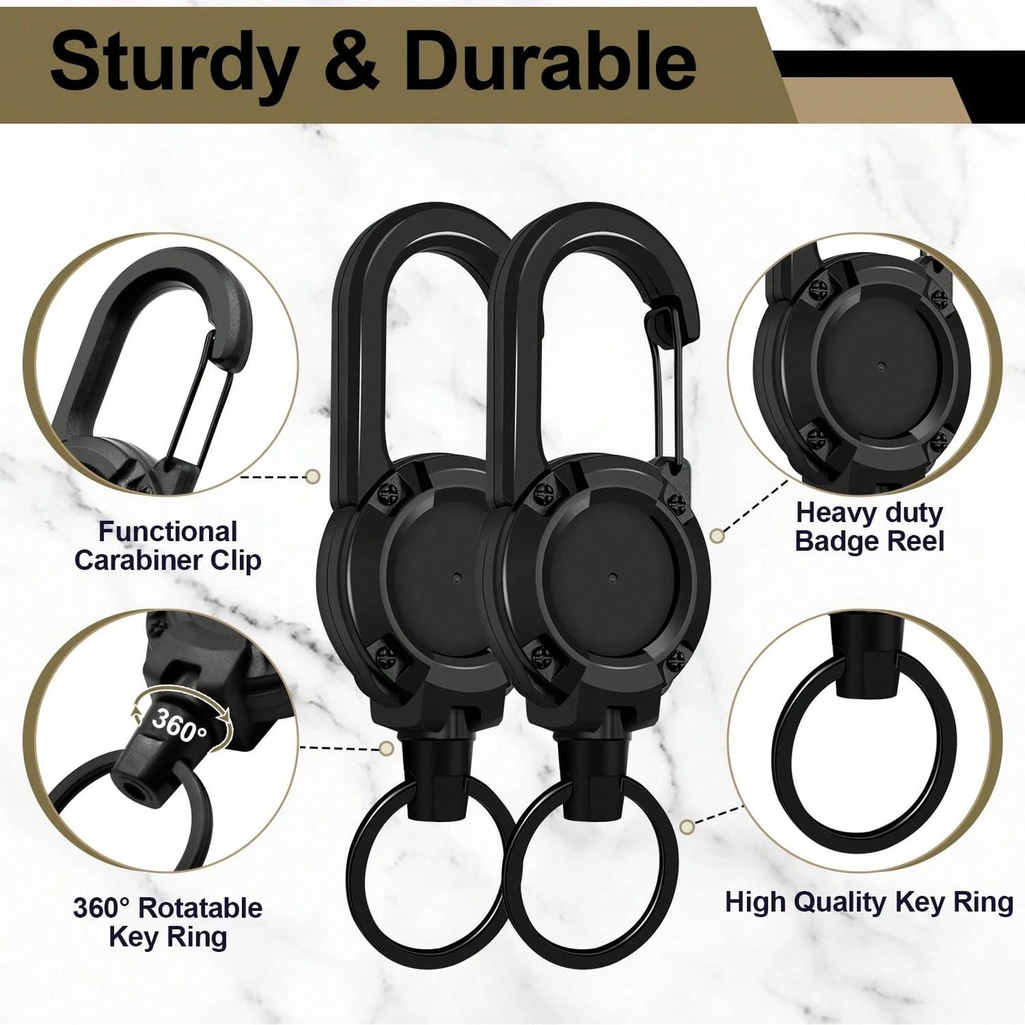 Retractable Phone Lanyard With Heavy Duty Carabiner Clip, Adjustable Anti Lost Wrist Strap And Phone Tether For Smartphones Keys And Bags, Durable Rotating Phone Hanging Strap With Spacer Patch For Tr