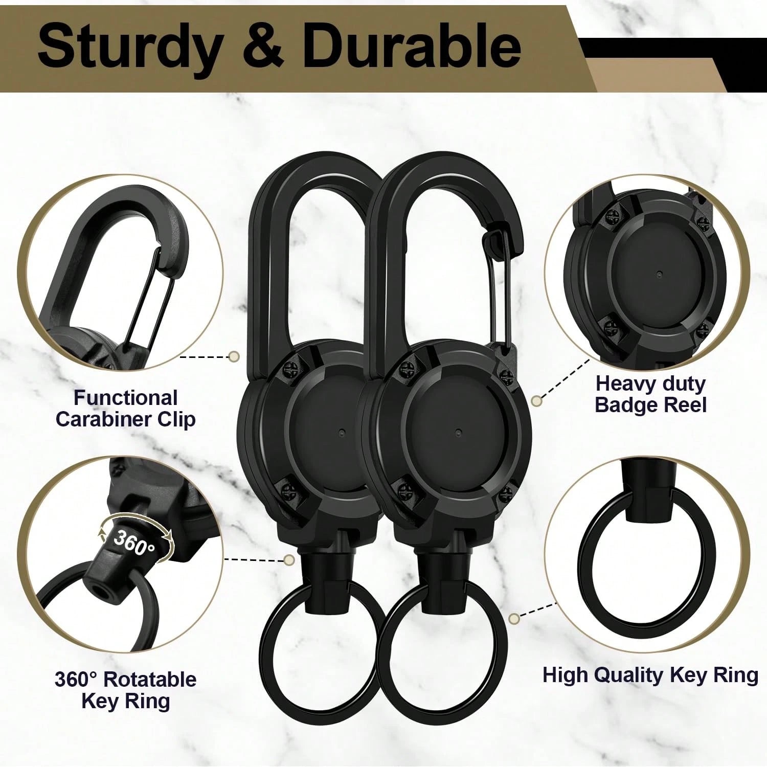 Retractable Phone Lanyard With Heavy Duty Carabiner Clip, Adjustable Anti Lost Wrist Strap And Phone Tether For Smartphones Keys And Bags, Durable Rotating Phone Hanging Strap With Spacer Patch For Tr