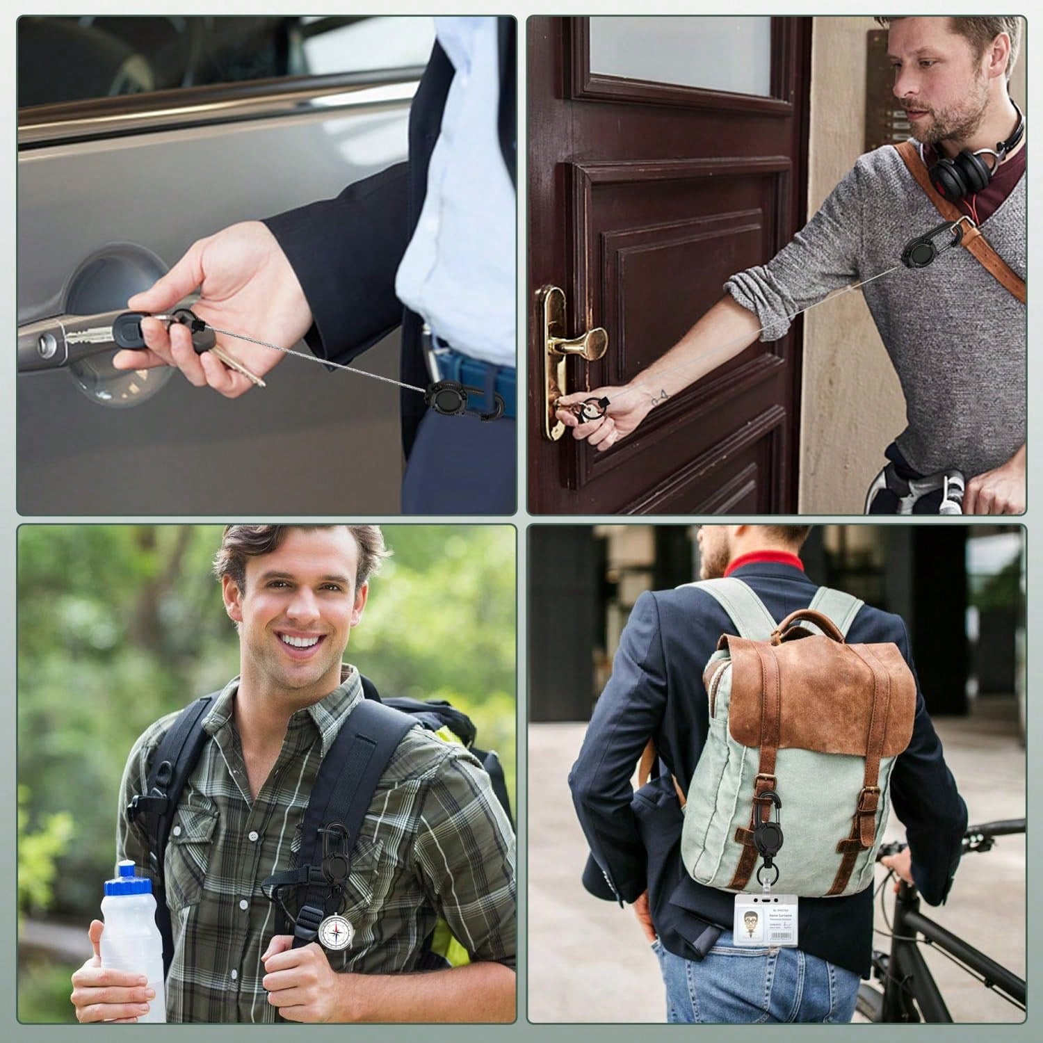 Retractable Phone Lanyard With Heavy Duty Carabiner Clip, Adjustable Anti Lost Wrist Strap And Phone Tether For Smartphones Keys And Bags, Durable Rotating Phone Hanging Strap With Spacer Patch For Tr